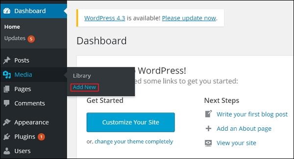 WordPress 添加媒体