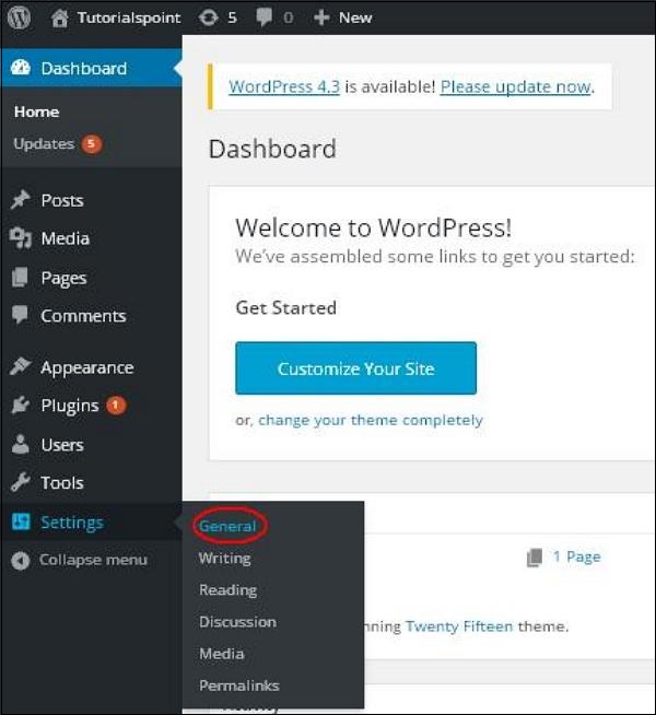 WordPress 常规设置