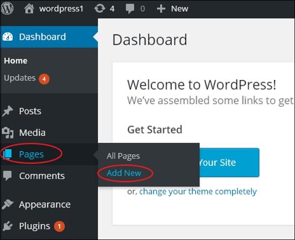 WordPress 发布页面