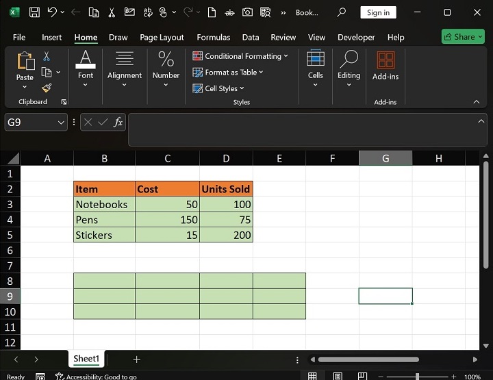 在 Excel1 中将行转换为列