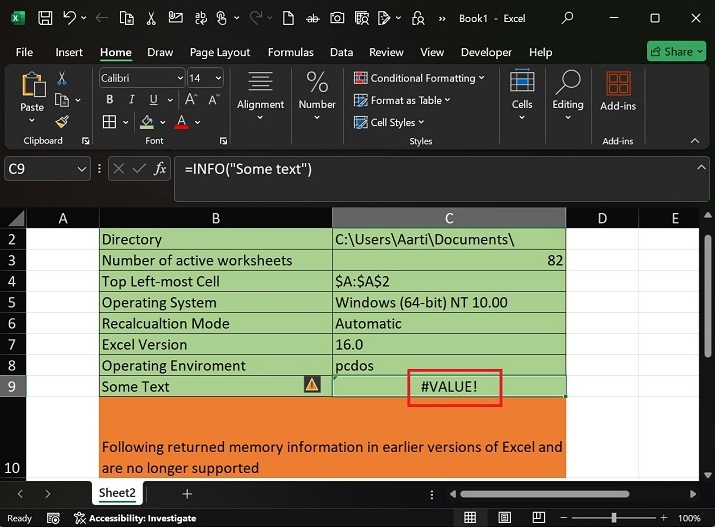 Crucial Details of System using INFO Function14