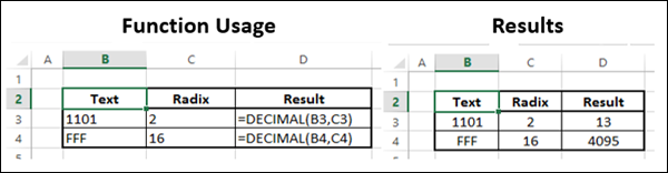 DECIMAL 函数