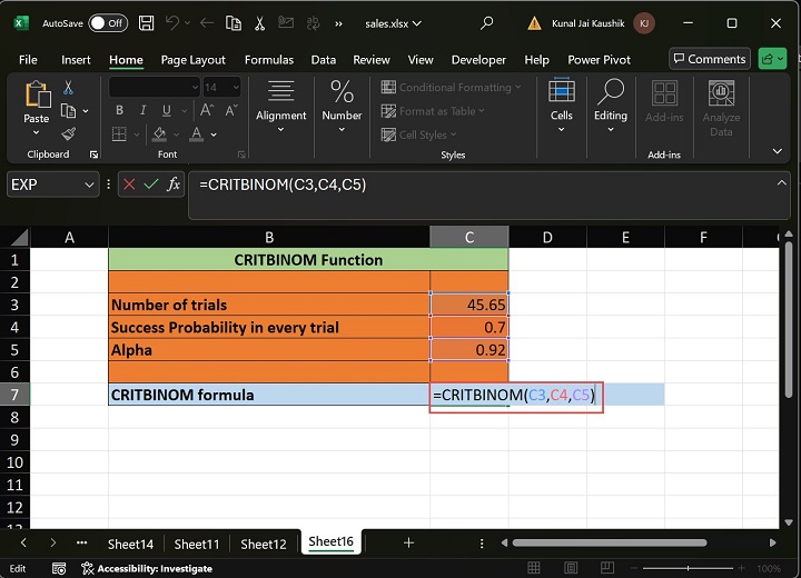 Excel CRITBINOM 函数 3