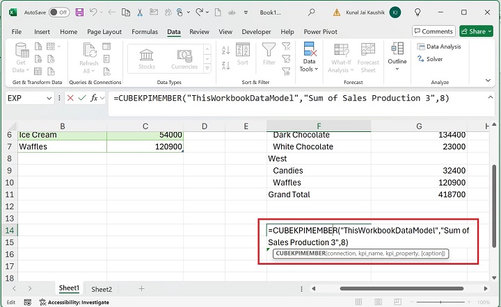 Excel CUBEKPIMEMBER Function 11