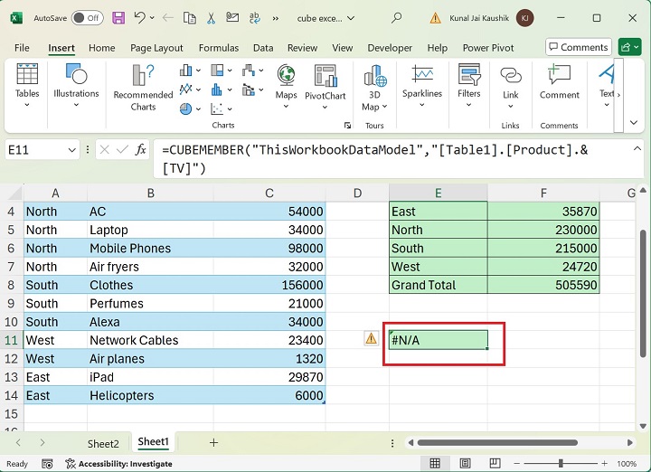 Excel CUBEMEMBER Function 11