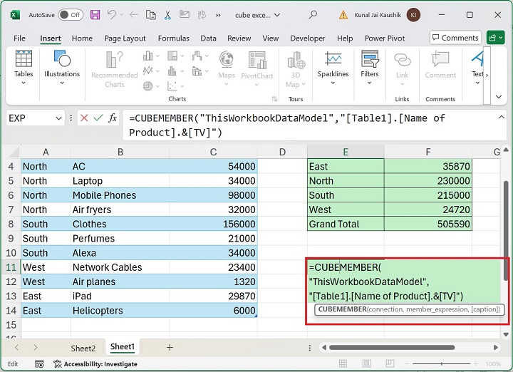 Excel CUBEMEMBER 函数 8