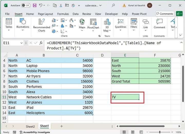 Excel CUBEMEMBER 函数 9