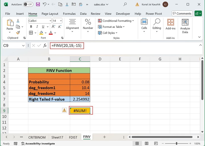 Excel FINV 函数 12