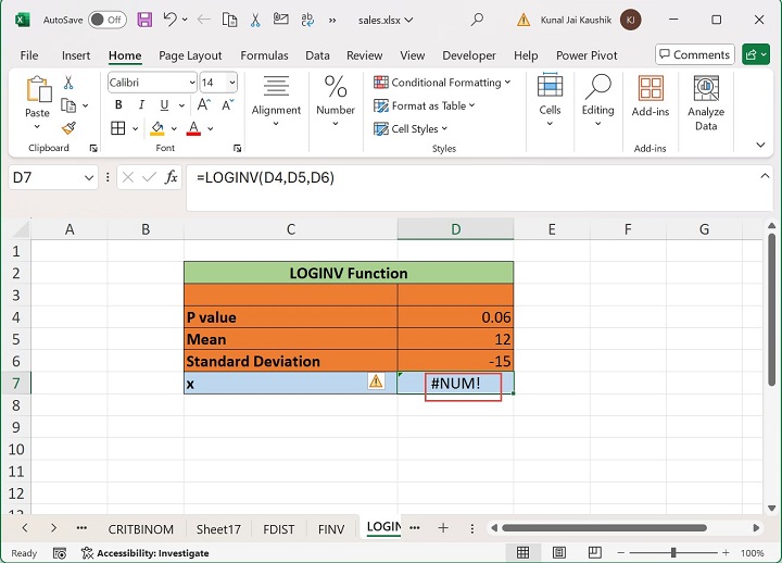 Excel Loginv Function 10