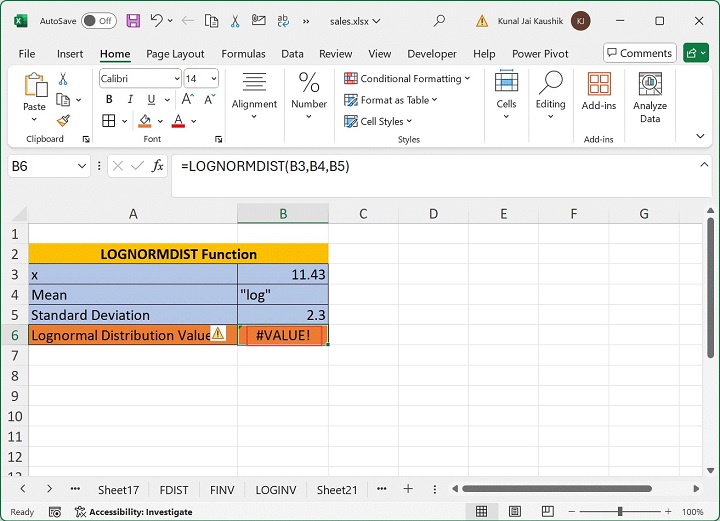 Excel LOGNORMDIST 函数 3