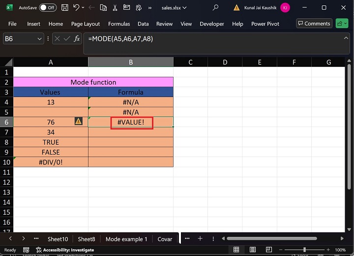 Excel MODE 函数 14