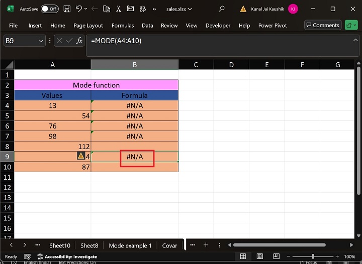 Excel MODE 函数 18