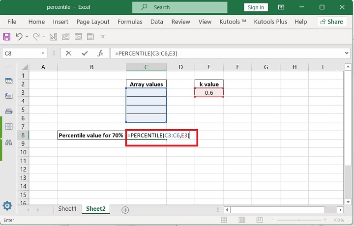 Excel PERCENTILE 函数 5