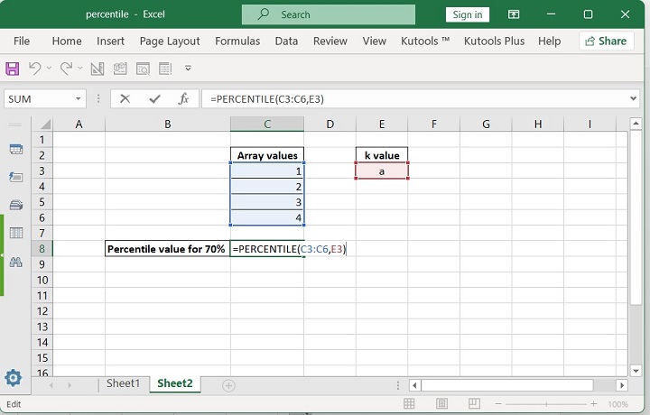 Excel PERCENTILE 函数 8