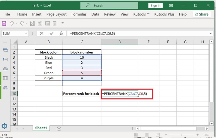 Excel PERCENTRANK 函数 2