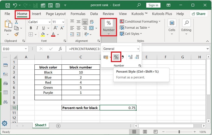 Excel PERCENTRANK 函数 4