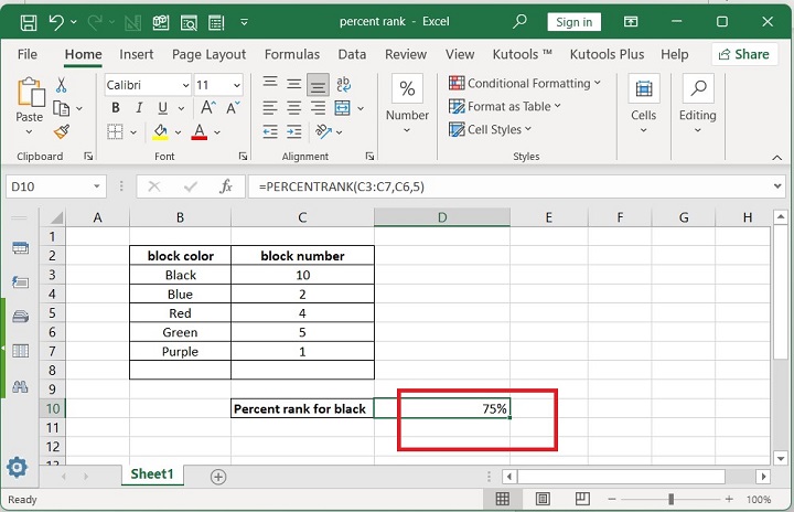 Excel PERCENTRANK 函数 5