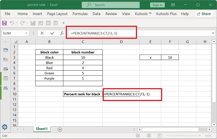 Excel PERCENTRANK 函数 6