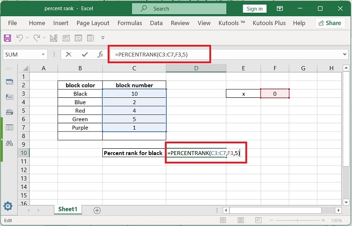 Excel PERCENTRANK 函数 9