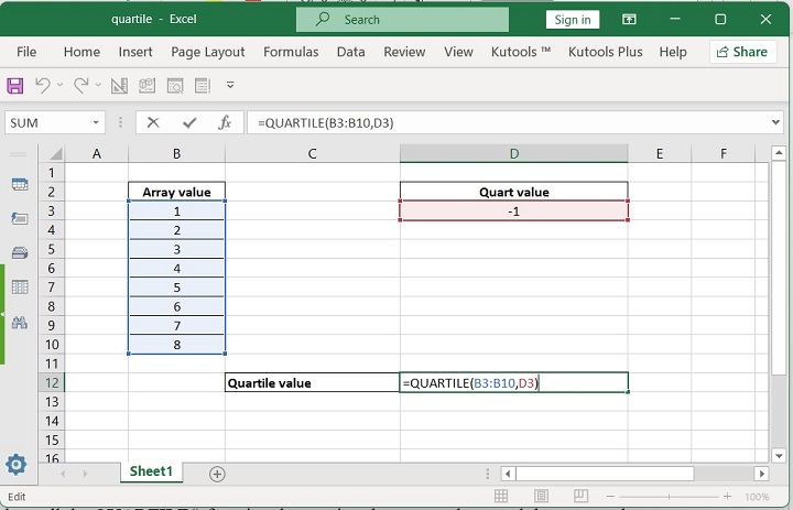 Excel QUARTILE 函数 11