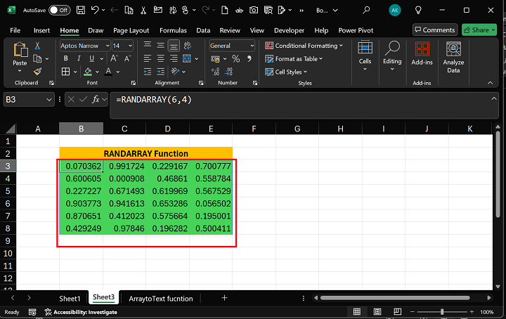 Excel RANDARRAY 函数 2