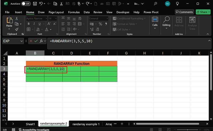 Excel RANDARRAY 函数 3