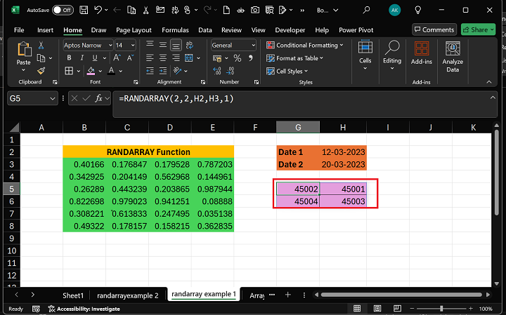 Excel RANDARRAY 函数 8