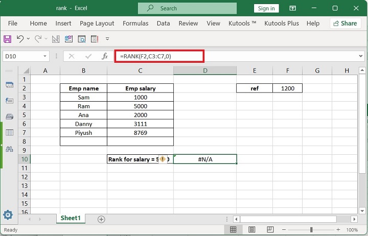 Excel RANK 函数 6