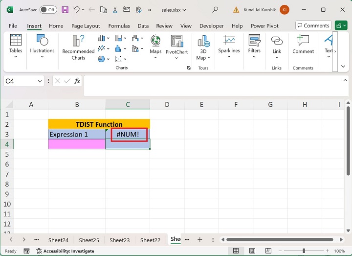 Excel TDIST 函数 14