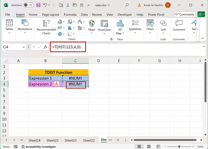 Excel TDIST 函数 16