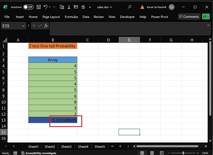 Excel ZTEST 函数 2