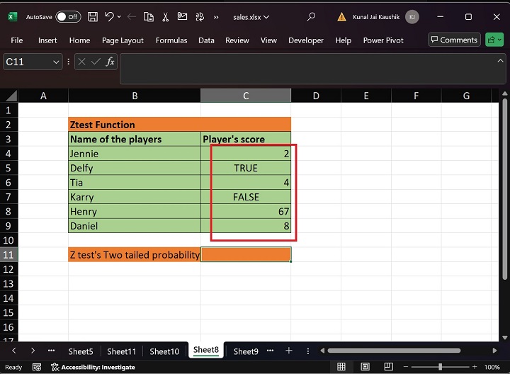 Excel ZTEST 函数 6