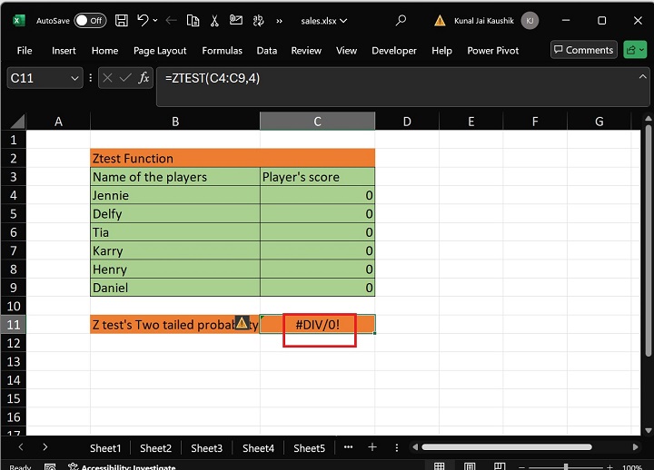 Excel ZTEST 函数 9