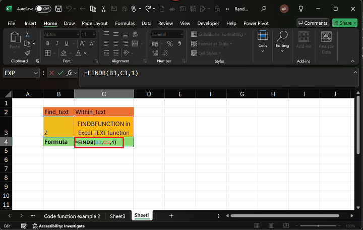 FINDB Function 5