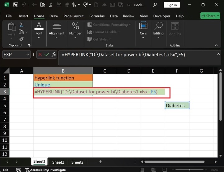 如何在 Excel2 中添加 HYPERLINK