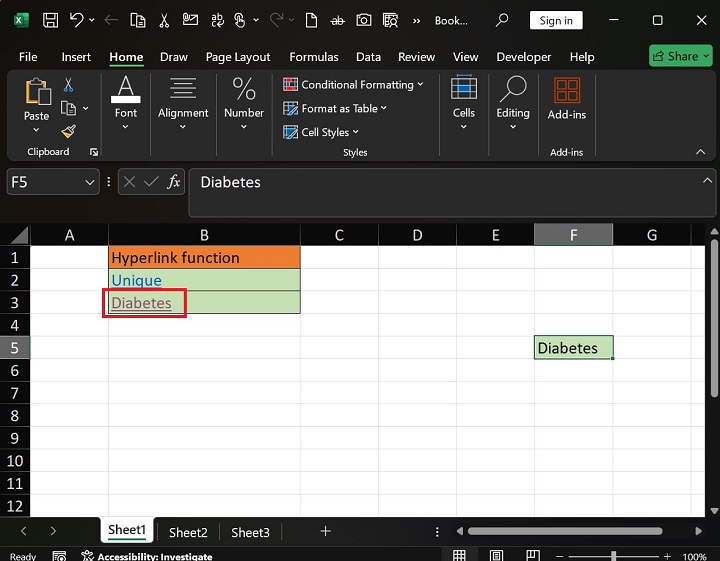 如何在 Excel3 中添加 HYPERLINK