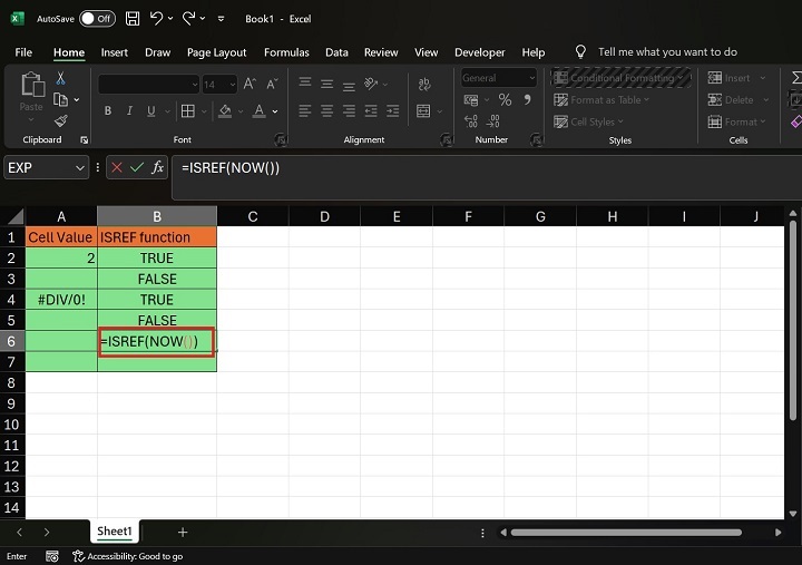 如何在 Excel8 中执行 ISREF 函数