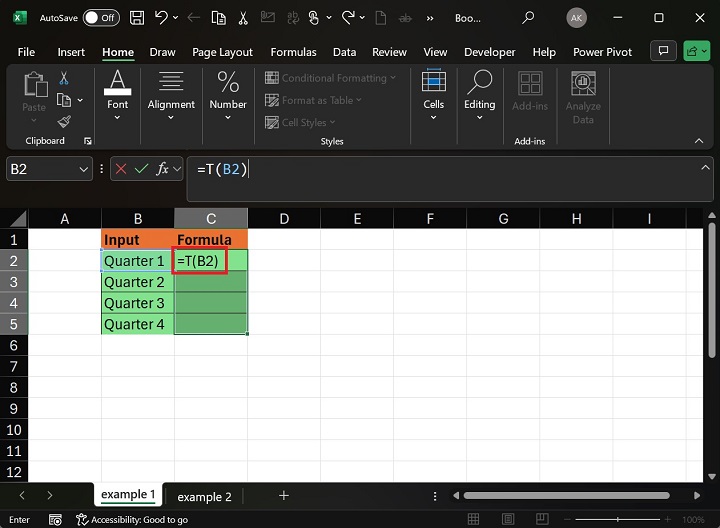 如何在 Excel1 中使用 T 函数