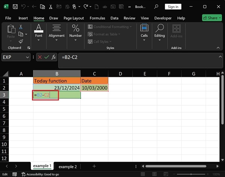 在 Excel 中自动插入日期3