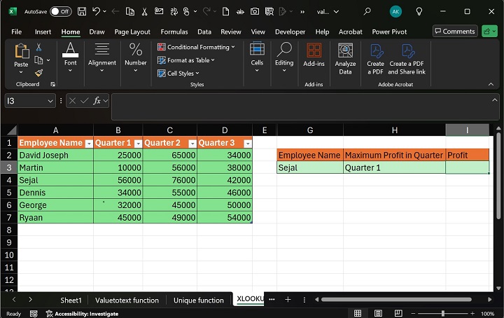 EXCEL 中的嵌套 XLOOKUP