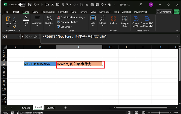 RIGHTB Function in Excel 9