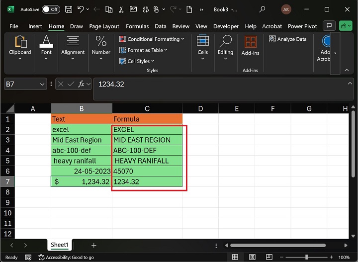 Excel3 中 UPPER 函数的使用