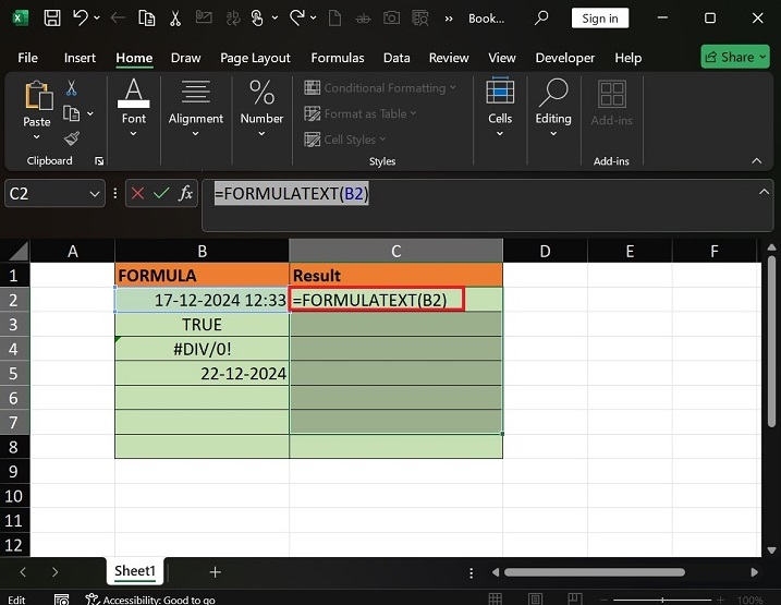 FORMULATEXT 函数在 Excel2 中的作用是什么