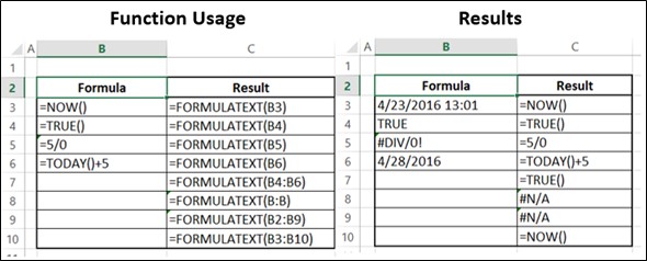 FORMULATEXT 函数在 Excel4 中的作用