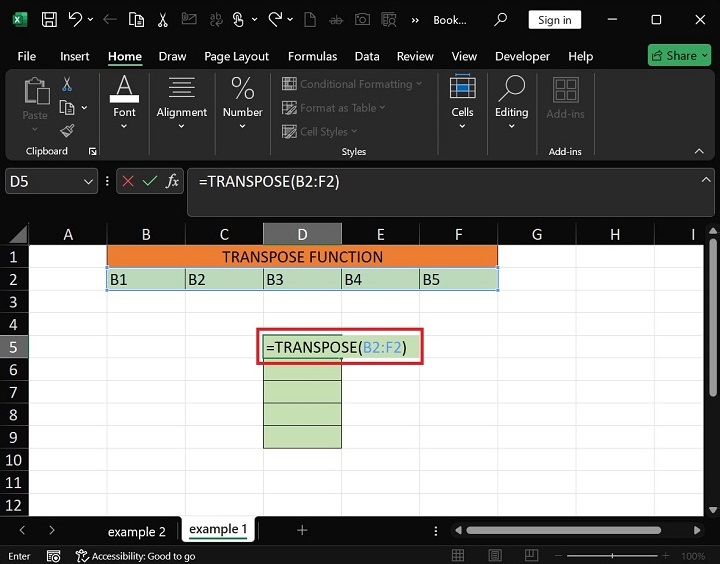 Transpose 函数在 Excel1 中起什么作用