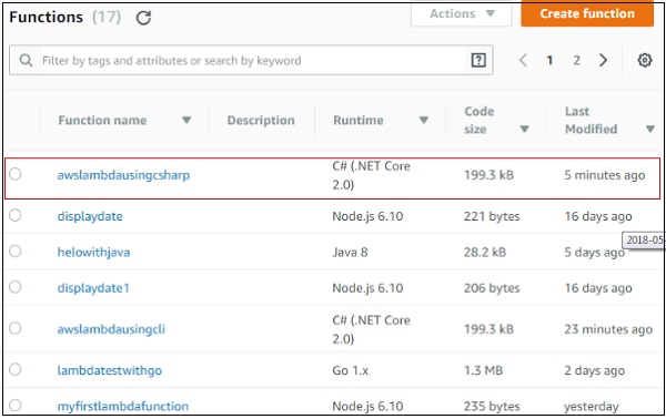 Create Function Csharp