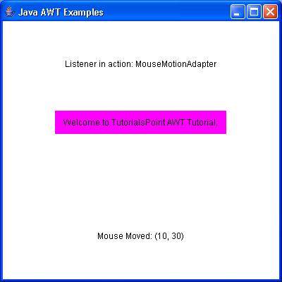 AWT MouseMotionAdapter