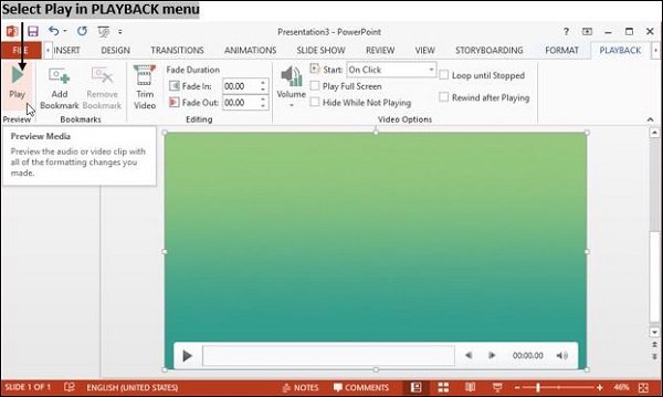 Powerpoint 播放菜单
