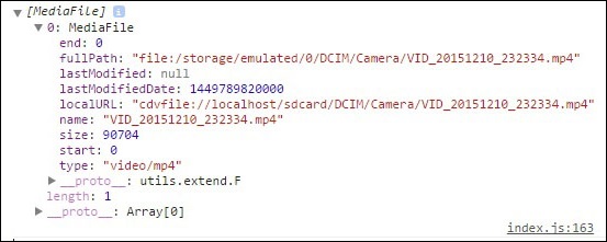 Cordova Capture Video Log