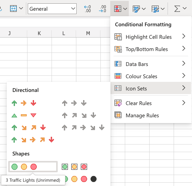 Excel 条件格式:图标集